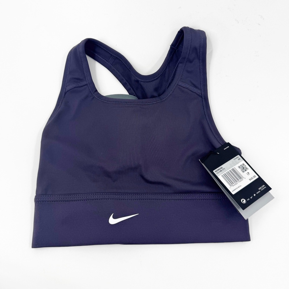 Nike Swoosh Medium Support Sports Bra Purple Racerback CZ4496-573 XS